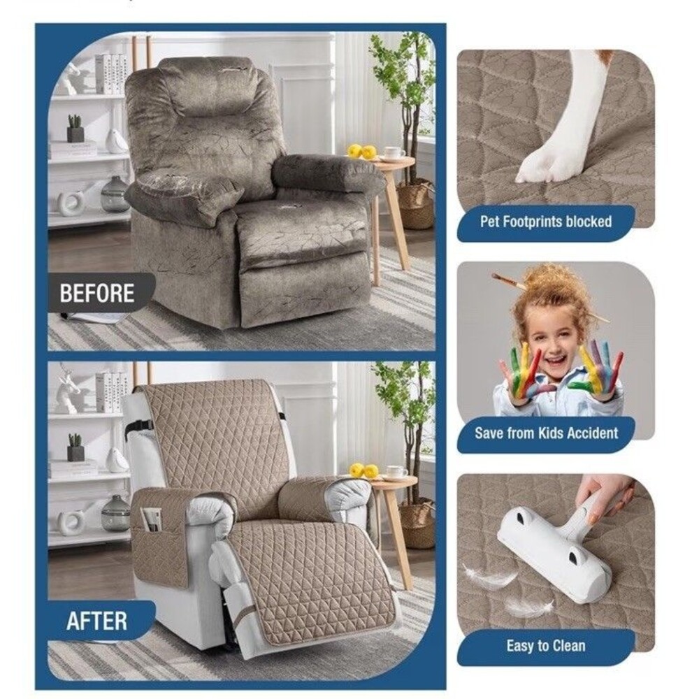 Non-Slip Recliner Chair Cover for Pets - Washable & Easy to Install** 22" Size - Picture 5 of 6